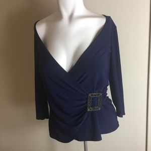 Jayson maxwell women’s draped blouse waist cinch